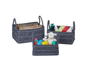 Relaxdays 3-piece Felt Storage Basket Set