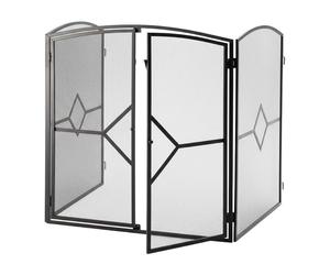 Relaxdays 3-piece fire guard with door