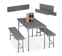 Relaxdays 3-Piece Folding Beer Tent Set, Black
