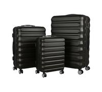 Relaxdays 3-Piece Luggage Set with 4-Wheel Hardshell, Telescopic Handle, Combination Lock, 75x48x29 cm, Black
