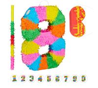 Relaxdays 3-piece Pinata Set, Number Eight