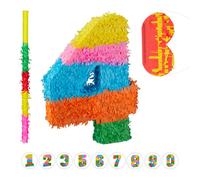 Relaxdays 3-piece Pinata Set, Number Four