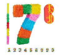 Relaxdays 3-piece Pinata Set, Number Seven