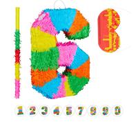 Relaxdays 3-piece Pinata Set, Number Six