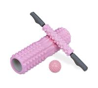 Relaxdays 3-piece pink fascia roller set
