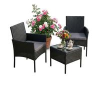 Relaxdays 3-piece rattan garden set