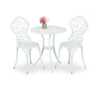 Relaxdays 3-Piece White Bistro Set