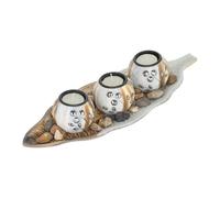 Relaxdays 3 Round Tealight Holders with Tray