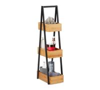 Relaxdays 3-Tier Bamboo Bathroom Shelf