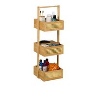 Relaxdays 3-Tier Bamboo Storage Caddy