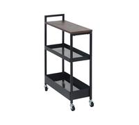 Relaxdays 3-Tier Industrial Metal Niche Trolley, Bathroom & Kitchen, 70x50x20 cm, Brown/Black