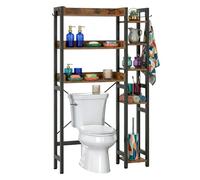 Relaxdays 3-tier toilet shelf with side