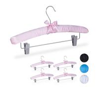Relaxdays 30 x Satin Hanger in pink