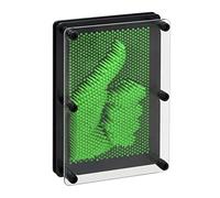 Relaxdays 3D Nail Pinart, Retro Picture Game, 13 x 18 cm, 3D Sculptures, Board Pinpressions, Fun for Kids, Play, Green