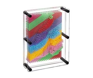 Relaxdays 3D Nail Pinart Retro Picture Game, 15x20cm, Sculptures & Board Pinpressions, Fun for Kids, Multicolor