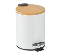 Relaxdays 3L Bathroom Waste Bin with Bamboo Lid