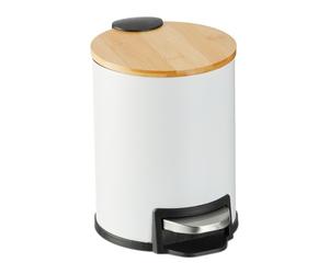Relaxdays 3L Cosmetic Waste Bin with Bamboo Lid