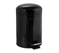 Relaxdays 3L Pedal Bin, Bin Liner with Handle, Kitchen Waste Bin, Trash Can, Stainless Steel, Black