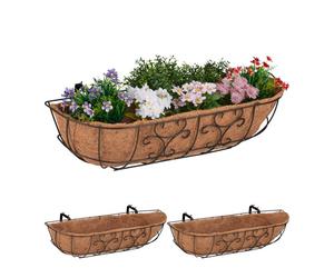 Relaxdays 3x Flower Box Hangers