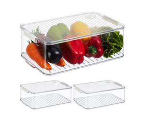 Relaxdays 3x Fridge Box with Lid