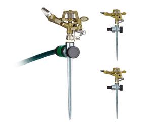 Relaxdays 3x Impulse Sprinkler with Ground Spike