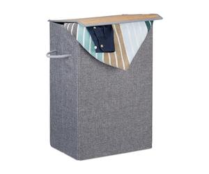 Relaxdays 3x Laundry Baskets with Hook & Loop Lid