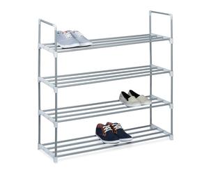 Relaxdays 3x Metal Shoe Racks, 4 Levels each