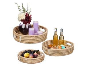 Relaxdays 3x Round Serving Tray