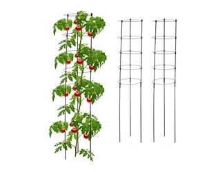 Relaxdays 3x Round Tomato Support 150 cm, Black