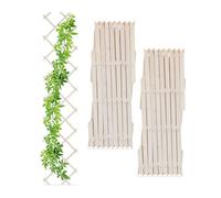 Relaxdays 3x White Extendable Trellis, 180x30cm