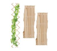 Natural Frame Panel Climbing Extendable Trellis 30x180cm Set Wood Plant Support