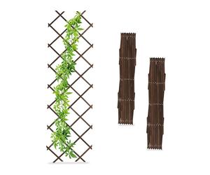Relaxdays 3x Wooden Extendable Trellis, Brown