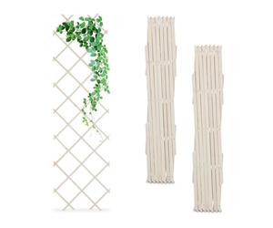 Relaxdays 3x Wooden Extendable Trellis, White