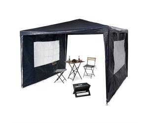 Relaxdays 3x3 m pavilion with 2 side panels