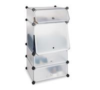Relaxdays 4-Compartment Plastic Shoe Cabinet
