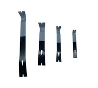 Relaxdays 4-Piece Crowbar Set with Flat Nail Pullers, Various Sizes, Steel, Black, 38 x 3.5 x 0.6 cm