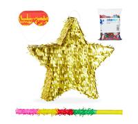 Relaxdays 4-piece Golden Star Piñata Set