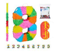 Relaxdays 4-piece Pinata Set, Number Eight