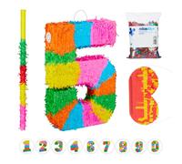 Relaxdays 4-piece Pinata Set, Number Five