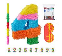 Relaxdays 4-piece Pinata Set, Number Four