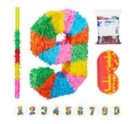Relaxdays 4-piece Pinata Set, Number Nine