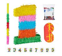 Relaxdays 4-piece Pinata Set, Number One