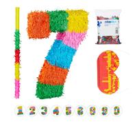 Relaxdays 4-piece Pinata Set, Number Seven