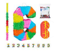 Relaxdays 4-piece Pinata Set, Number Six