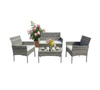 Relaxdays 4-piece rattan garden set