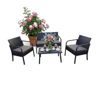 Relaxdays 4-piece rattan garden set