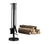 Relaxdays 4-Piece Steel Fireplace Tool Set
