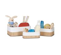 Relaxdays 4 Sets of 3 Storage Baskets