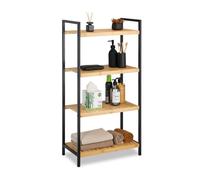 Relaxdays 4-Tier Bamboo + Steel Shelf