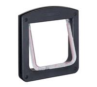 Relaxdays Pet Door, 4-Way Flap for Cats & Small Dogs, Magnetic, Lockable, H x D 22x20 cm, Black